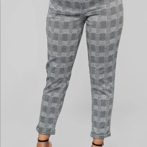 Fashion Nova Grey Plaid Business Pants